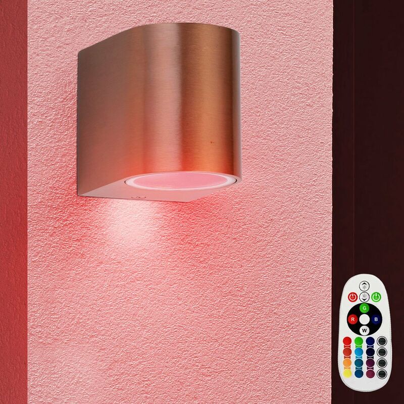 

Lámpara de jardín para exteriores Lámpara de pared con control remoto de acero inoxidable regulable en un juego que incluye bombillas LED RGB