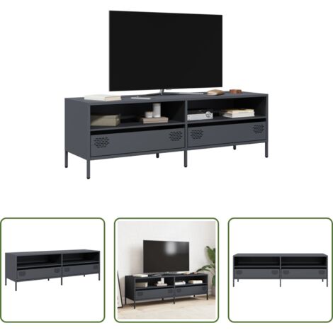 Acero laminado en frío -  Mueble de TV acero laminado en frío antracita 135x39x43,5 cm