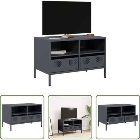 Acero laminado en frío -  Mueble para TV acero laminado en frío antracita 68x39x43,5 cm