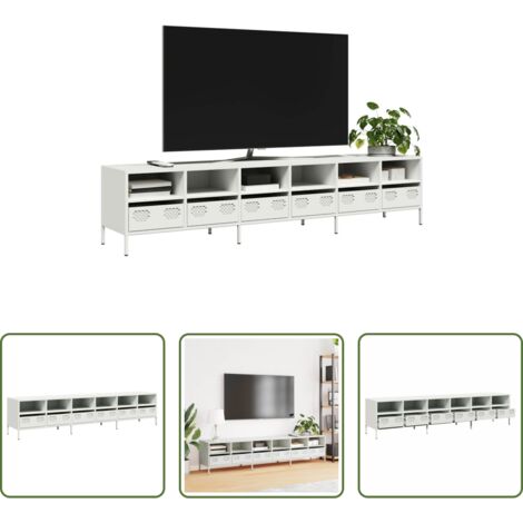 Acero laminado en frío -  Mueble para TV acero laminado en frío blanco 202x39x43,5 cm