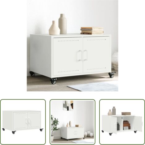 Acero laminado -  Mesa de centro acero blanco 68x50x43,5 cm