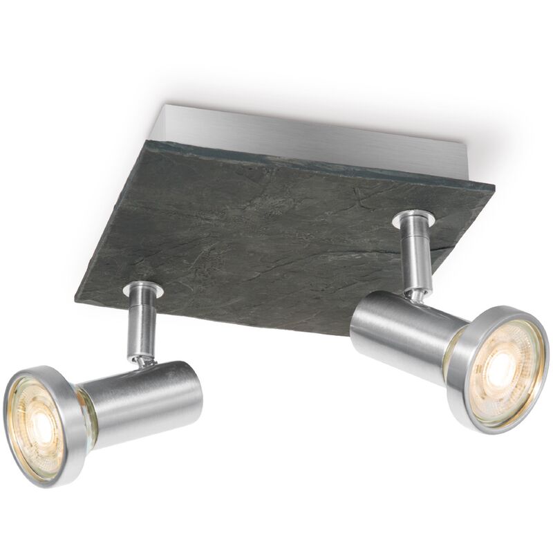 

plaza Hogar, dulce hogar del punto Acero Piedra LED Mat 2x5,8W - Acier mat