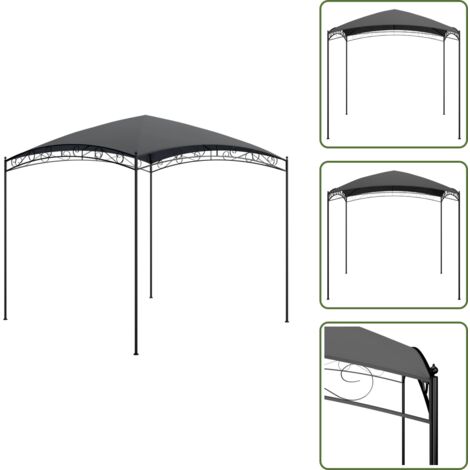 Acero resistente - vidaXL Cenador gris antracita 3x3x2,65 m 180 g/m² - Pabellón para jardín