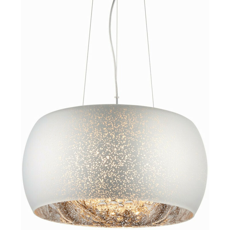 

Eclipse - Colgante Efecto Plateado Cristal y Gotas de Cristal Transparente 5 Luz Regulable IP20 - G9 - Endon Lighting