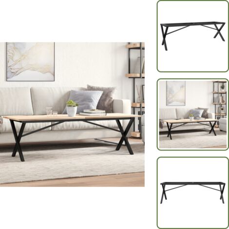 Acero - vidaXL Patas de mesa de centro estructura X acero 140x30x43 cm - Montaje de mesa