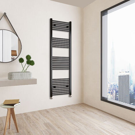 Acezanble 1800x600mm(HxW) matt Black Central Heating Towel Rail Heating Towel Radiator