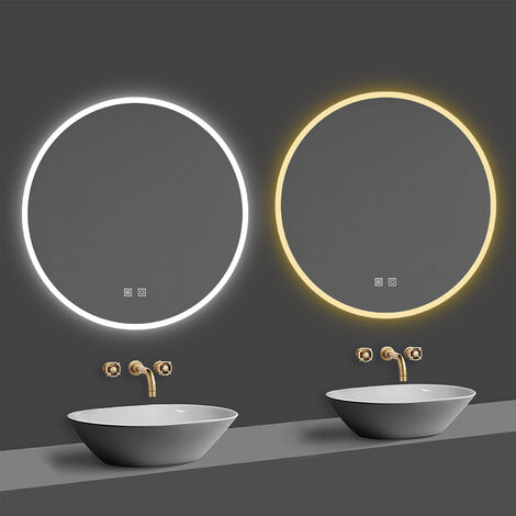 YIQAN 60 cm LED Miroir Lumière 3000K LED Miroir avec Eclairage