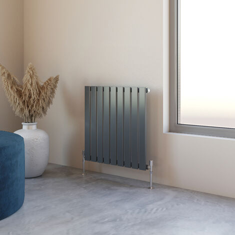 Acezanble 600x612mm Anthracite Horizontal Single Radiator Central Heating Rads Flat Panel