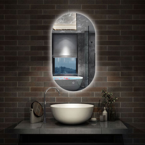 Acezanble LED Bathroom Mirror 700 x 500 mm, 3 Colors Lighting Modes ...