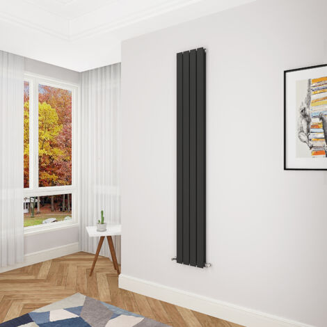 Acezanble Black Flat Panel Radiator 1800 x 272mm Double Panel
