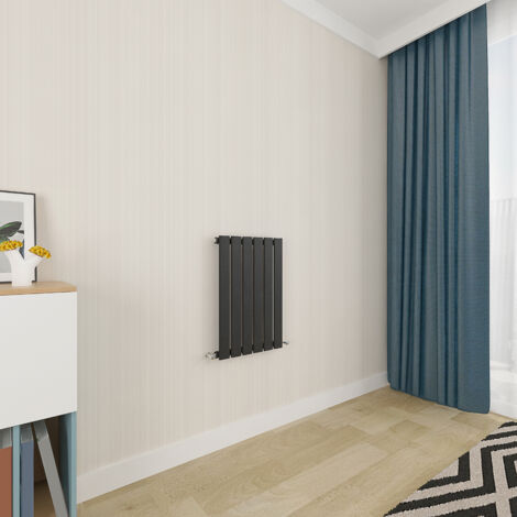 Acezanble Black Flat Panel Radiator 600 x 408mm Single Panel