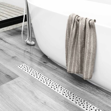 Acezanble Caniveau de Douche en acier inoxydable italien Drain de sol, réglable en hauteur, avec filtre anti-odeur, longueur 100 cm, modèle C