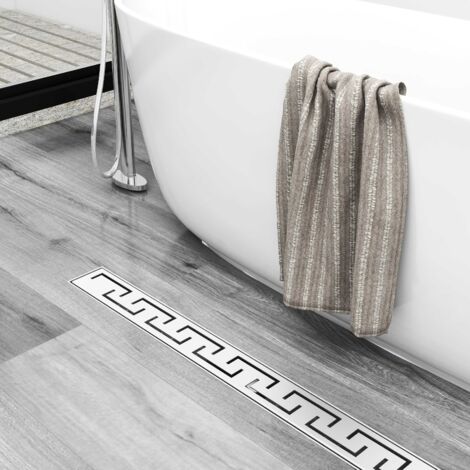 Acezanble Caniveau de Douche en acier inoxydable italien Drain de sol, réglable en hauteur, avec filtre anti-odeur, longueur 80 cm, modèle D