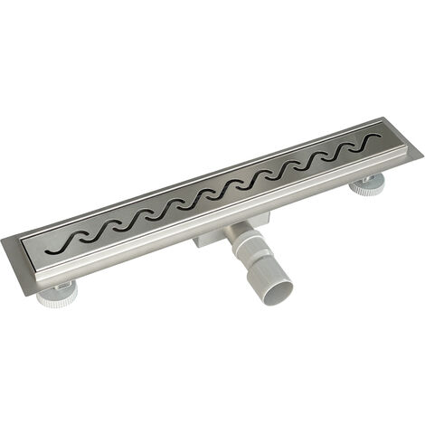 Acezanble Caniveau de Douche Italienne en Acier Inox Siphon Sol d'évacuation pour Salle de Bain Rectangulaire en Modèle S -90 cm
