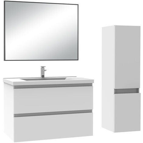 ACEZANBLE 80cm Anthracite meuble acve miroir