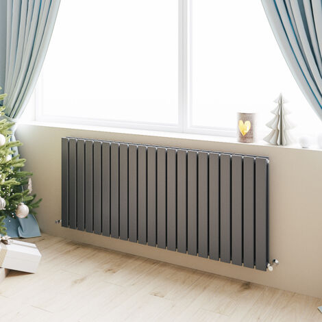 Acezanble Horizontal Flat Panel Radiator Central Heating Rad 600x1428mm Double Anthracite