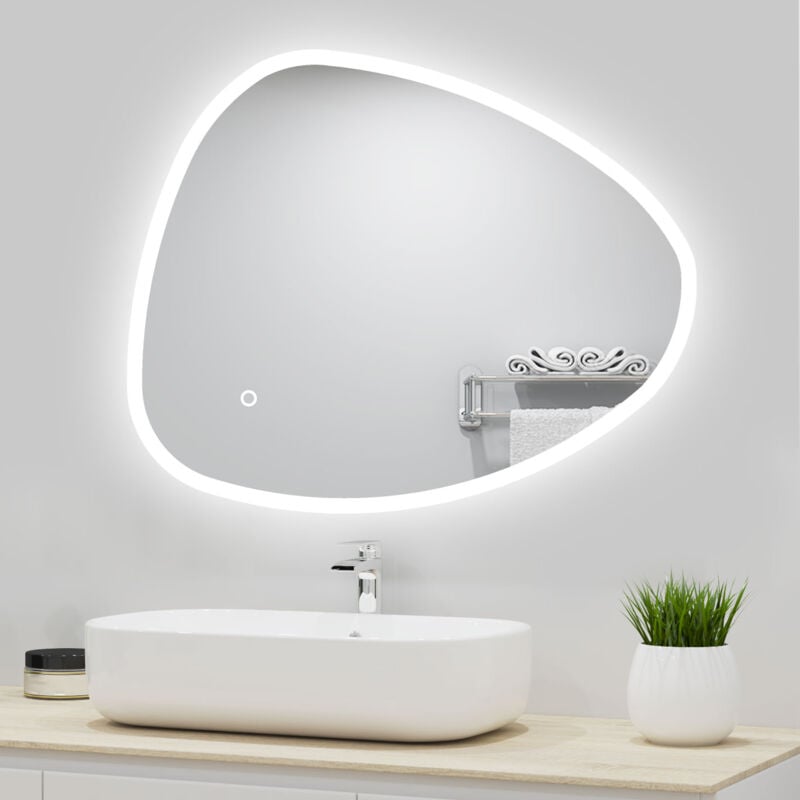 Miroir lumineux 80x55cm avec 3 Couleurs + Dimmable + Anti-buée - Acezanble