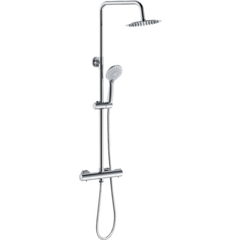 Acezanble Mixer Shower Thermostatic Set Round Chrome Cool Touch Twin Head Set