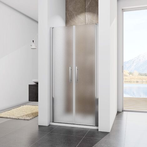 Acezanble Porte de douche battante 110x185cm， en niche