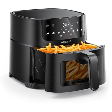 LARESAR Acezoe Heißluftfritteuse 7L, 1700W Friteuse Heissluft Fritteusen mit Sichtfenster Air Fryer mit LED-Touchscreen, 8 Programme