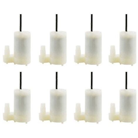 Acht kleine, weiße und geräuscharme Tauchpumpen, geeignet für die Flüssigkeitskühlung von PCs mit 3V/5V Gleichstromversorgung, Stromversorgung über USB.