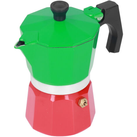 Achteckige Moka-Kanne, 3 Tassen, 150 ml Fassungsvermögen – Intensives Aroma und farbenfrohes Design für starken Kaffee