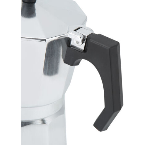 Achteckige Mokkakanne aus Aluminium für Espresso, 6 Tassen, mit rutschfestem Griff und elegantem Design