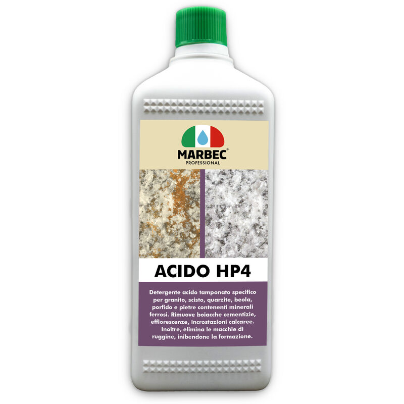 Image of Acido HP4 1LT Detergente acido tamponato specifico per la pulizia disincrostante di granito, quarzite, porfido,e pietre contenenti materiali ferrosi,