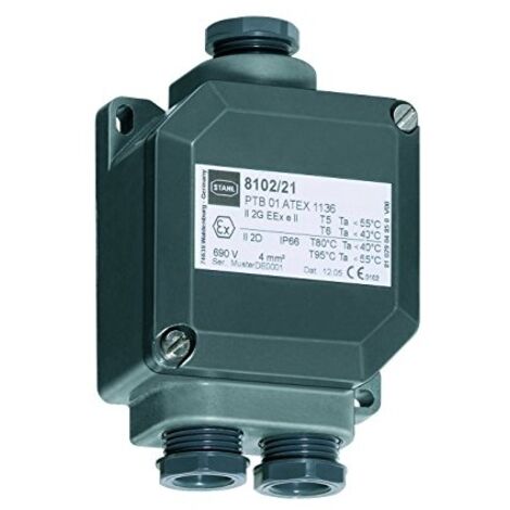 ACIER 8102 BOÎTE DE DÉRIVATION EX I, 8102/2231 STAHL 8102/22-31 ABZWEIGDOSE EX I