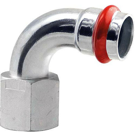 Acier C Contour V Raccord a Sertir Clarinette 90° femelle 18 mm X DN 15 (1/2")