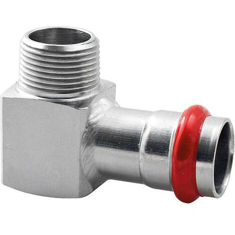 Acier C contour V Raccord A sertir Coude de reduction avec sortie male 22 mm X DN 20 (3/4")