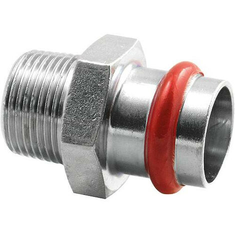 Acier C Contour V Raccord A sertir Manchon femelle avec sortie male 15 mm x DN 20 (3/4")