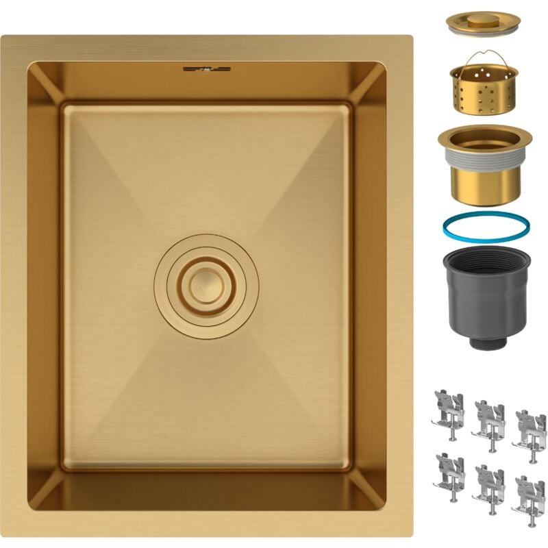 Granitan - acier doré évier sous plan à un bac BARI37