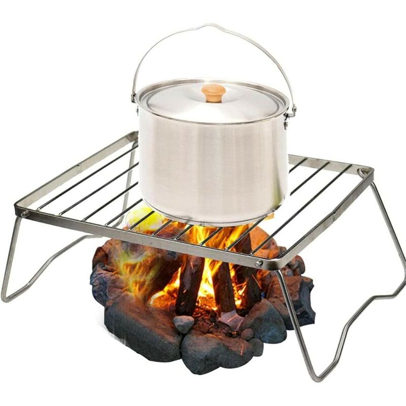 Acier Inoxydable Barbecue Grill, Pliable, vertical, portable, 25,5x15x12,5cm