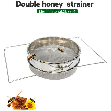 Acier inoxydable Double couche miel tamis Filtration abeille miel filtre crépine Machine-outil extracteur outils apicoles