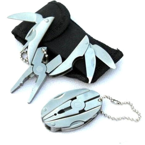 Acier inoxydable extérieur Portable Multitool pince couteau porte-clés tournevis Multi outils Mini pince Multi outil