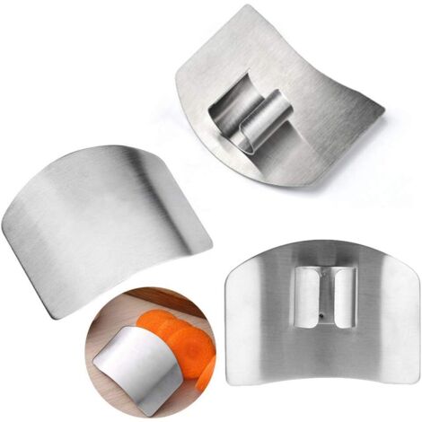 Acier Inoxydable Finger Guard, 3pcs Protège Doigt Cuisine en Acier Inoxidable Anti Cutter Protection des Doigts Cuisine Outils Hacheur Main Garde Convient pour Le Tranchage et la Découpe