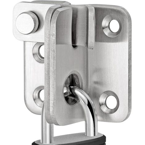 Acier Inoxydable Loquet Coulissante Serrure Volet Loquet Porte Verrou Portail pour abri de jardin, salle de bain, garage, fenêtre, ouverture à gauche Ouverture gauche Argenté L