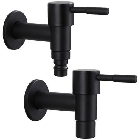 Acier inoxydable noir extérieur jardin mural salle de bain Machine à laver robinet robinet baignoire toilette vadrouille piscine robinet (laver vadrouille)