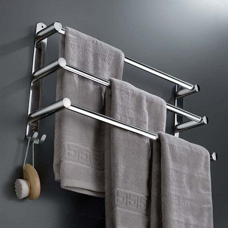 Acier Inoxydable Porte-Serviettes de Salle de Bain ，Rétractable Barres Porte-Serviettes Mural，Porte-Serviettes Adhésif Niveaux sans perage，pour