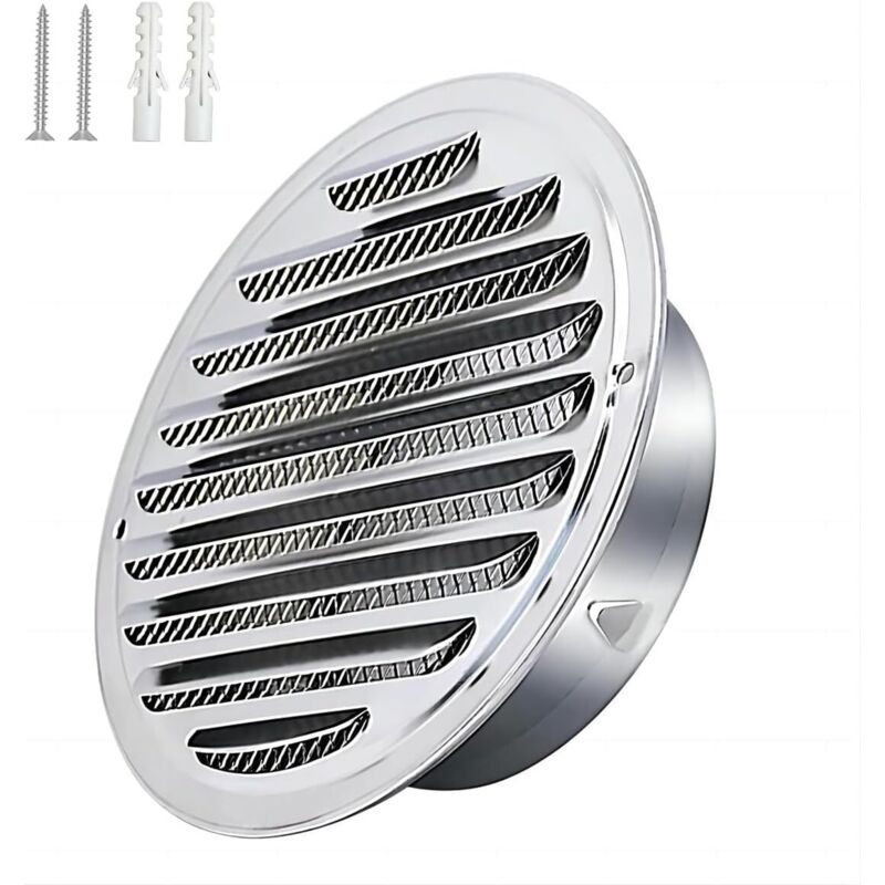Acier Inoxydable Rond Grille de Ventilation de Tuyau D'échappement, Capot de Sortie D'air, Grille D'évacuation D'air Ronde, Hotte de Désenfumage Avec