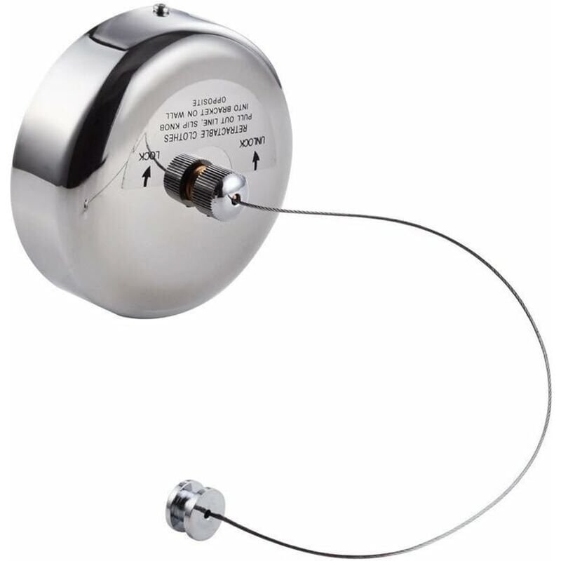 Acier Inoxydable Rétractable Étendoir à Vetements Extensible Poli Chromé Séchoir à Linge Corde Réglable 2.8m Interieur Exterieur Balcon,Versailles