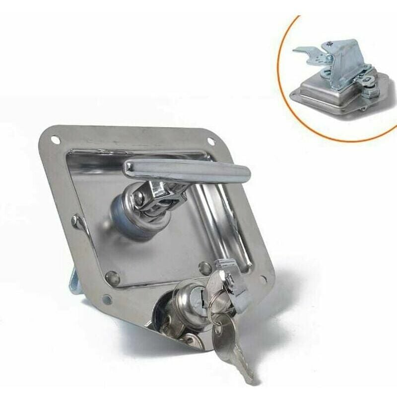 Acier inoxydable T-forme remorque voyage serrure RV boîte à outils antivol caravane serrure poignée camping-car camping-car voiture de patrouille