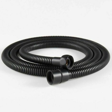 Acier Inoxydable Tuyau de Douche , Tuyau de douche Anti-torsion Anti-explosion, Avec Raccords en Laiton. noir mat