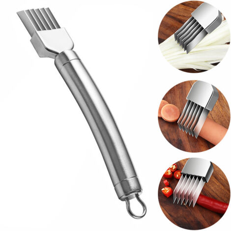 Acier inoxydable, ustensiles de cuisine, couteau à découper, coupe-légumes, trancheuse en acier inoxydable, coupe-légumes multi-lames, outil de hachage, 3 pièces, style 2