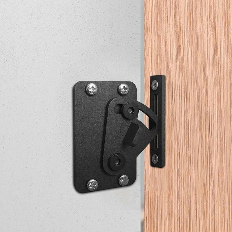 Start - Acier inoxydable Verrous Noir pour portes et loquets pour Porte de grange coulissante -- Stainless Steel Lock for Sliding Barn Wood Door