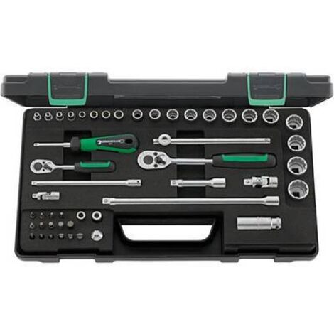 ACIER VOLONTÉ DE DOUILLES 48 PIÈCES DANS COFFRET ROBUSTE, PLASTIQUE ABS EMPILABLES, 1 PIÈCE, 96012047