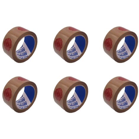 ACIT Nastro Adesivo marrone con Sigillo di Garanzia, Nastro per pacchi, Sigillo di garanzia adesivo, misura 66mt x 50mm (6 rotoli)
