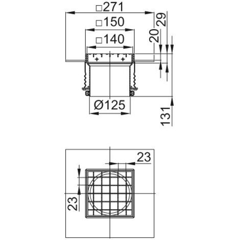 ACO Aufsatzstück 150x150/ L15 V2A/ rutschh./Rost V2A lose eingelegt, 9406.92.22