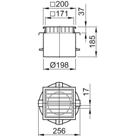 ACO Aufsatzstück 200x200/ M125/ V2A/mit Rost, 5084.94.00